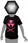 toxique pirate men's black t-shirt pink print