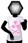 toxique pirate women's white t-shirt pink print